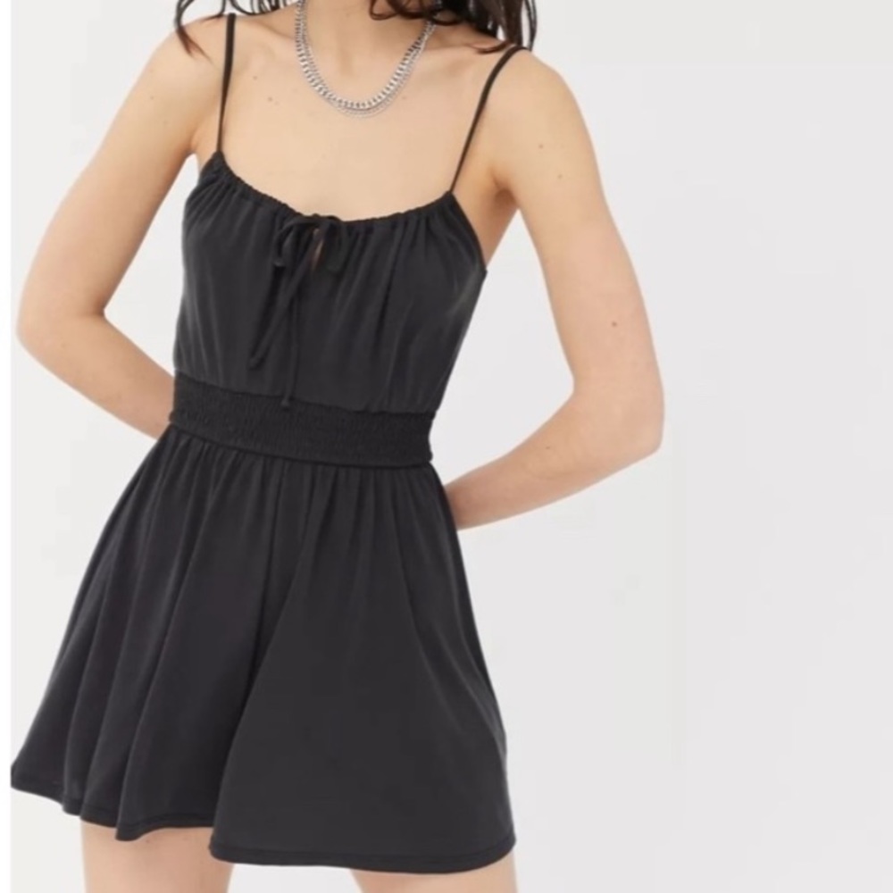 UO Santorini Cupro Tie-Front Romper